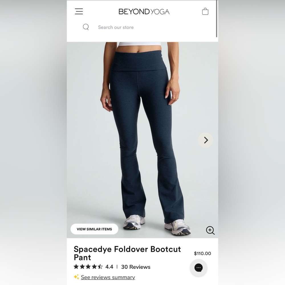 Spacedye Foldover Bootcut Yoga Pant - Nocturnal Navy